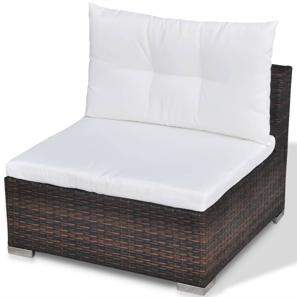Set mobilier de grădină cu perne, 6 piese, maro, poliratan GartenMobel Dekor
