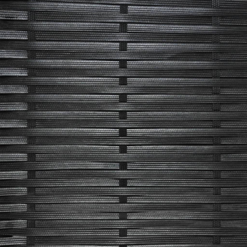 Set bistro cu perne, 3 piese, negru, poliratan GartenMobel Dekor