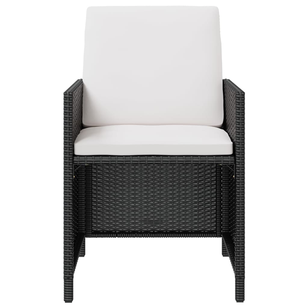 Set mobilier de exterior, 5 piese negru, poliratan, lemn acacia GartenMobel Dekor