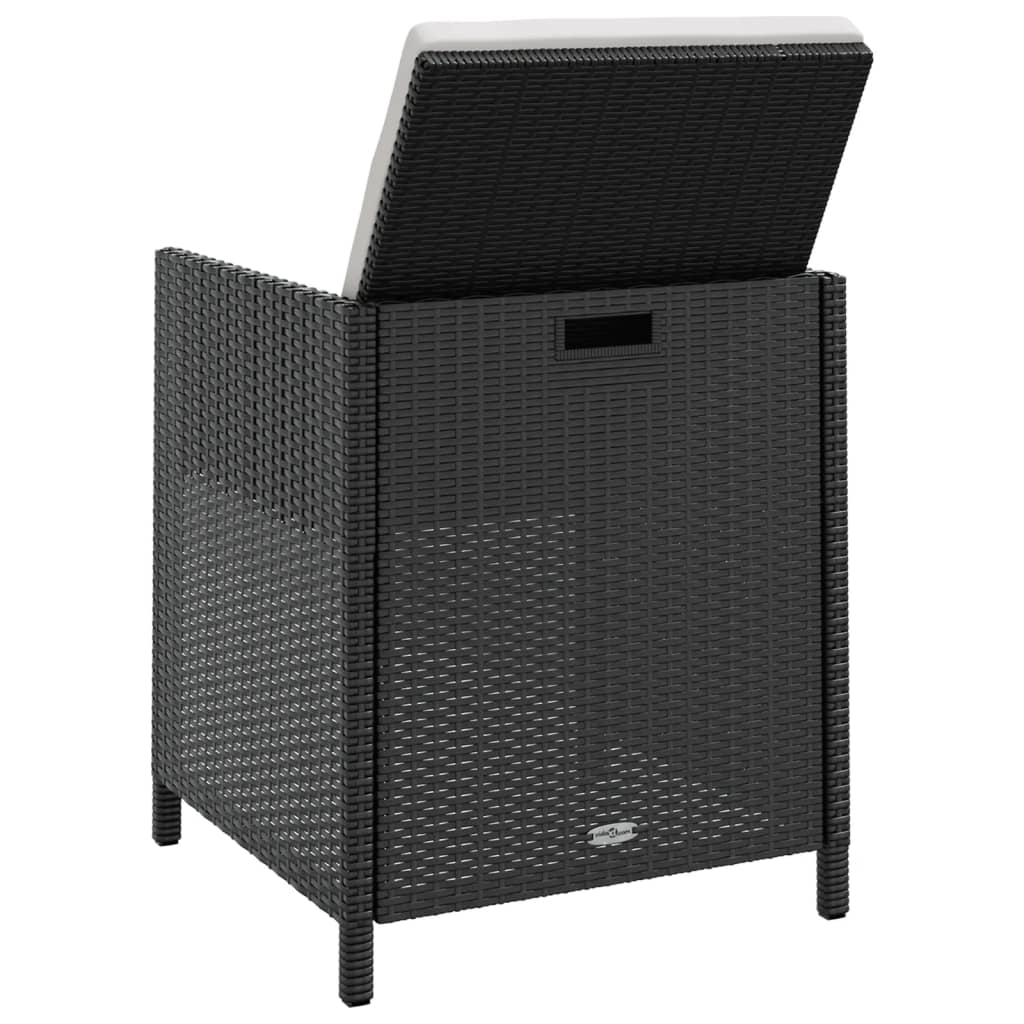 Set mobilier de exterior, 5 piese negru, poliratan, lemn acacia GartenMobel Dekor