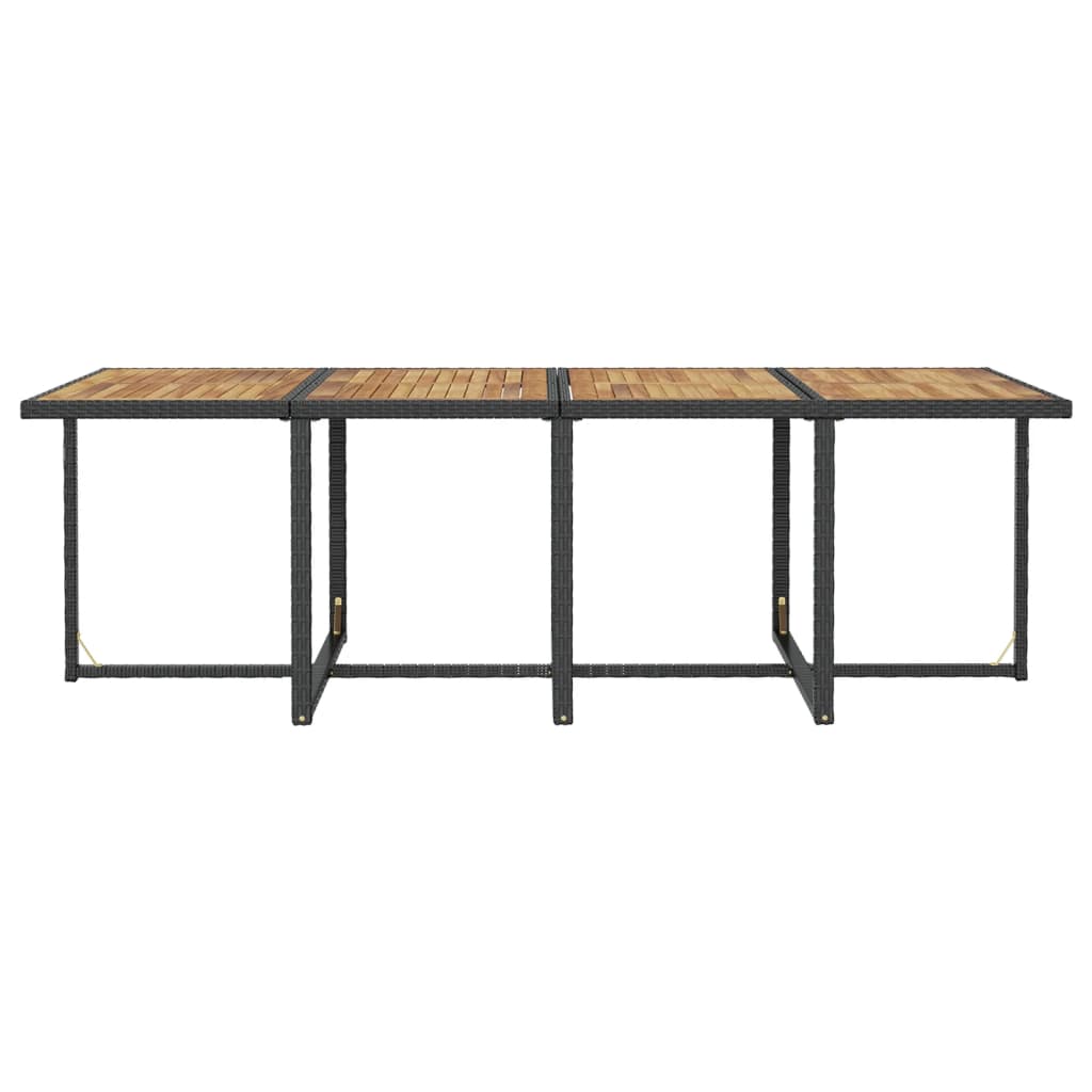 Set mobilier de exterior 13 piese negru, poliratan, lemn acacia GartenMobel Dekor