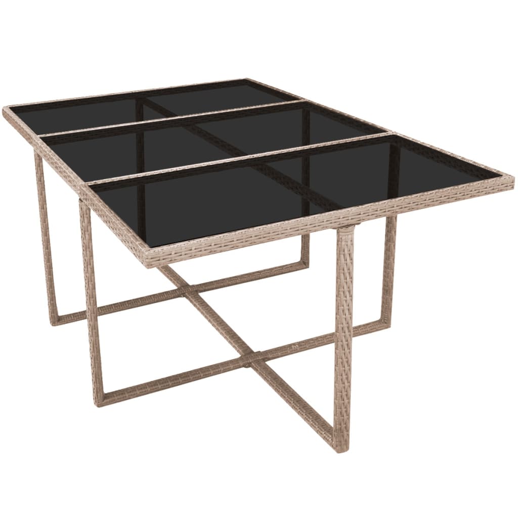 Set mobilier de exterior cu perne, 11 piese, bej, poliratan GartenMobel Dekor