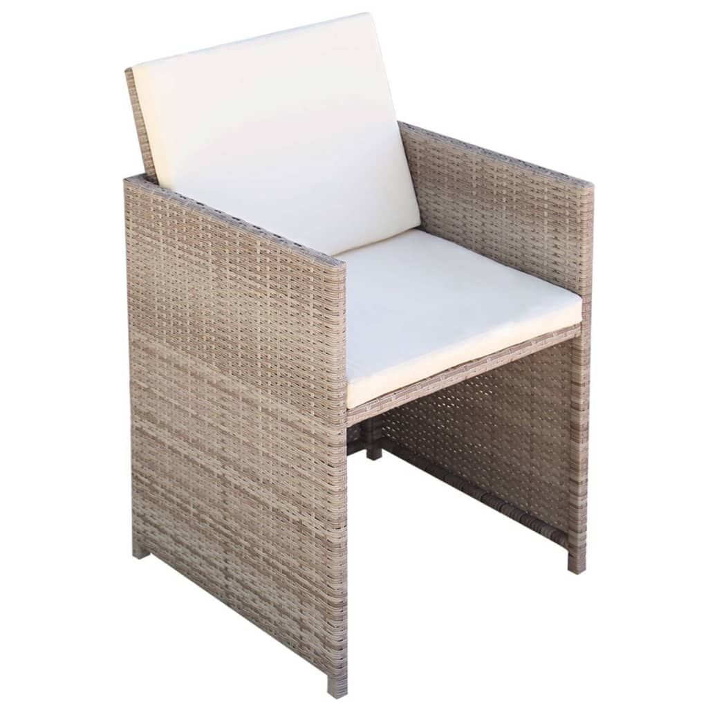 Set mobilier de exterior cu perne, 11 piese, bej, poliratan GartenMobel Dekor