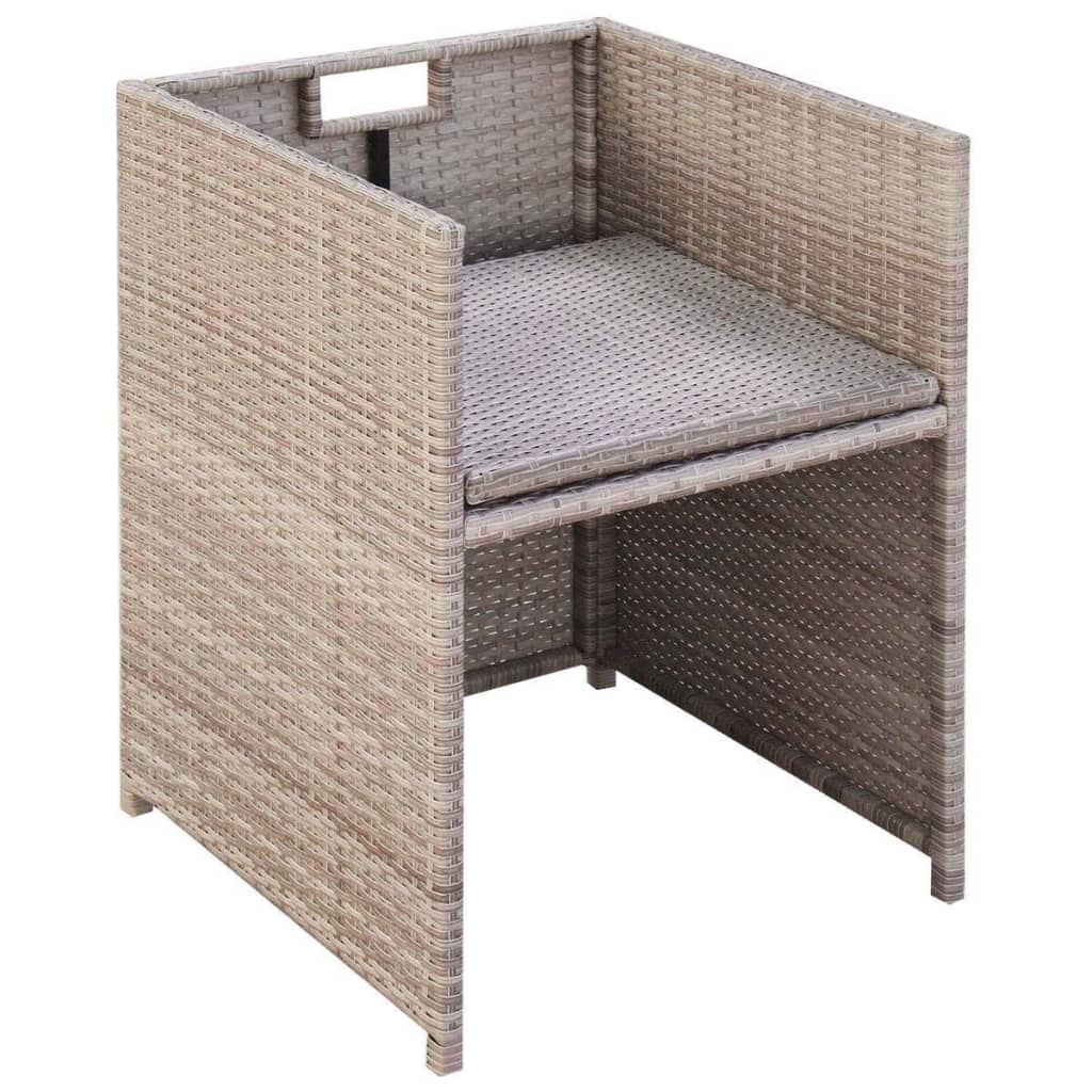 Set mobilier de exterior cu perne, 11 piese, bej, poliratan GartenMobel Dekor