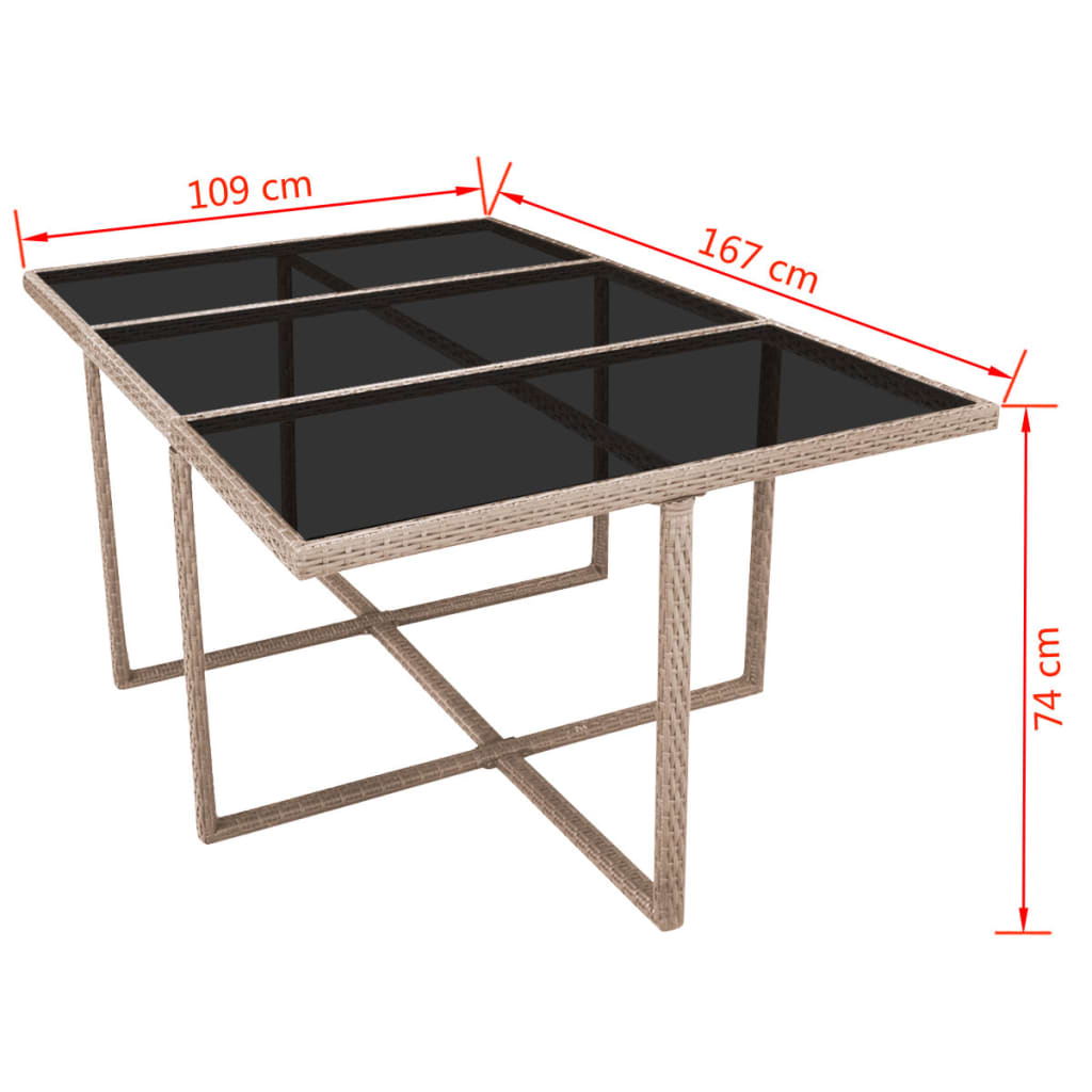 Set mobilier de exterior cu perne, 11 piese, bej, poliratan GartenMobel Dekor