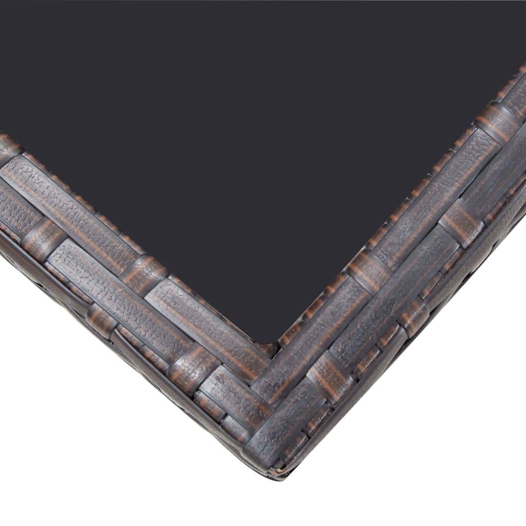 Set mobilier de exterior cu perne, 11 piese, maro, poliratan GartenMobel Dekor