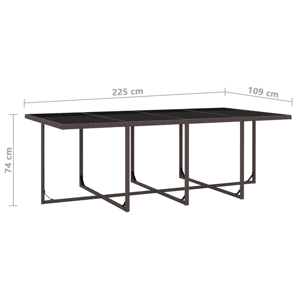 Set mobilier de exterior cu perne, 13 piese, maro, poliratan GartenMobel Dekor