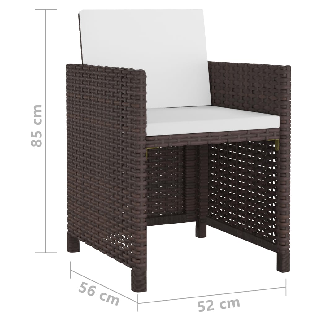 Set mobilier de exterior cu perne, 13 piese, maro, poliratan GartenMobel Dekor