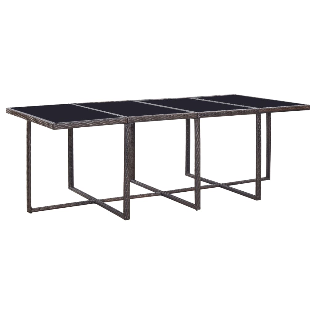 Set mobilier de exterior cu perne, 13 piese, maro, poliratan GartenMobel Dekor