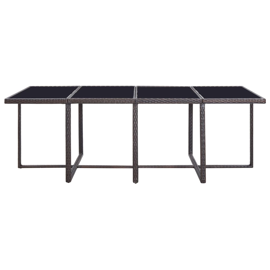 Set mobilier de exterior cu perne, 13 piese, maro, poliratan GartenMobel Dekor