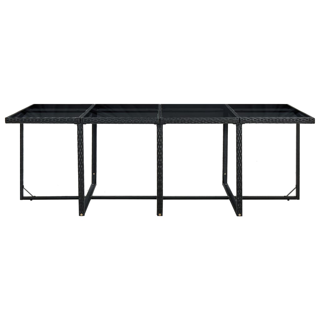 Set mobilier de exterior cu perne, 13 piese, negru, poliratan GartenMobel Dekor