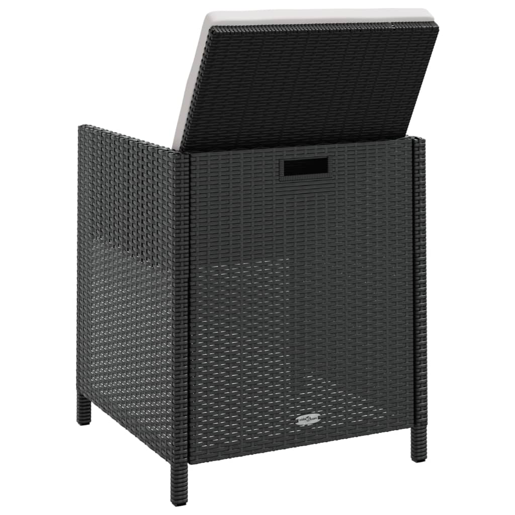 Set mobilier de exterior cu perne, 13 piese, negru, poliratan GartenMobel Dekor