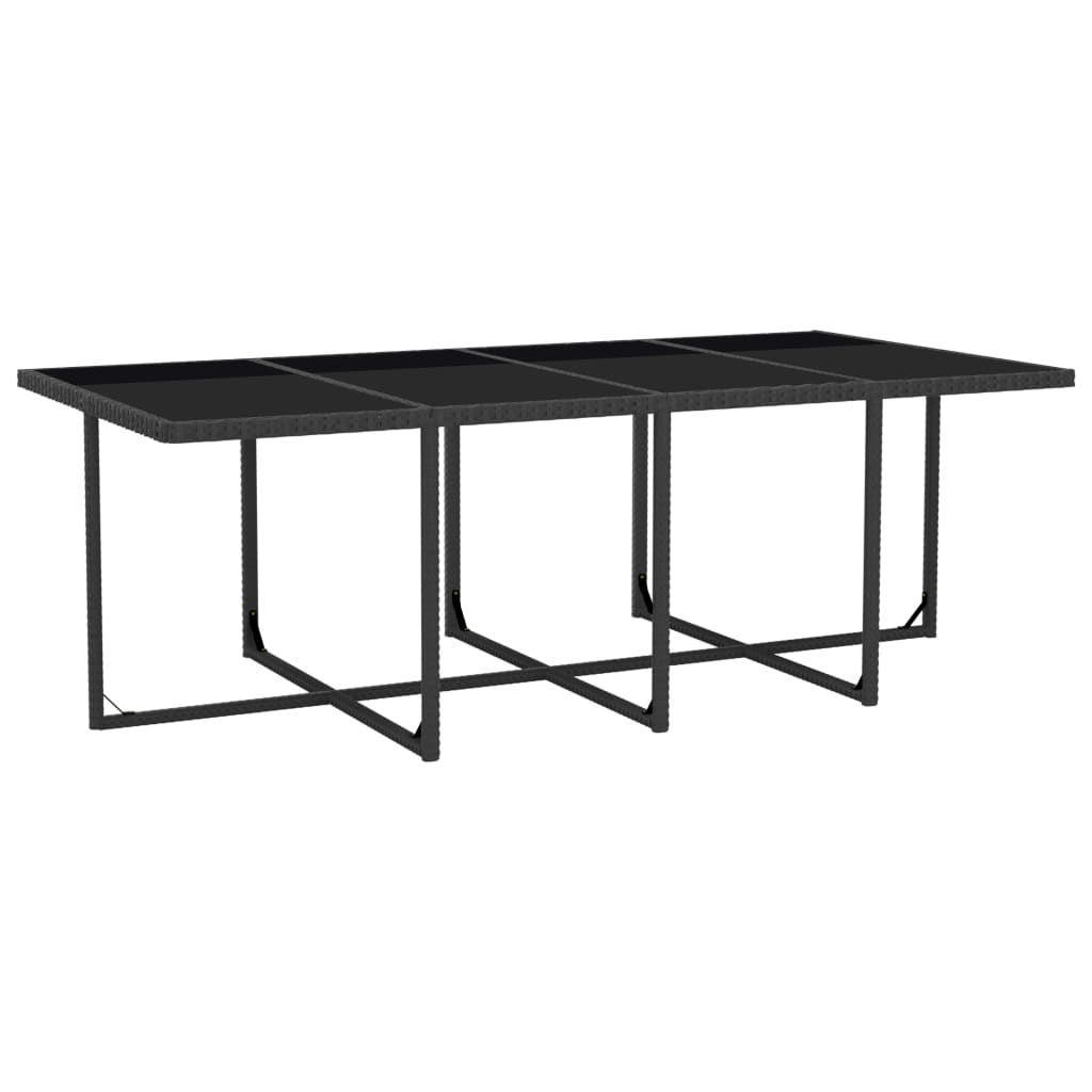 Set mobilier de exterior cu perne, 13 piese, negru, poliratan GartenMobel Dekor