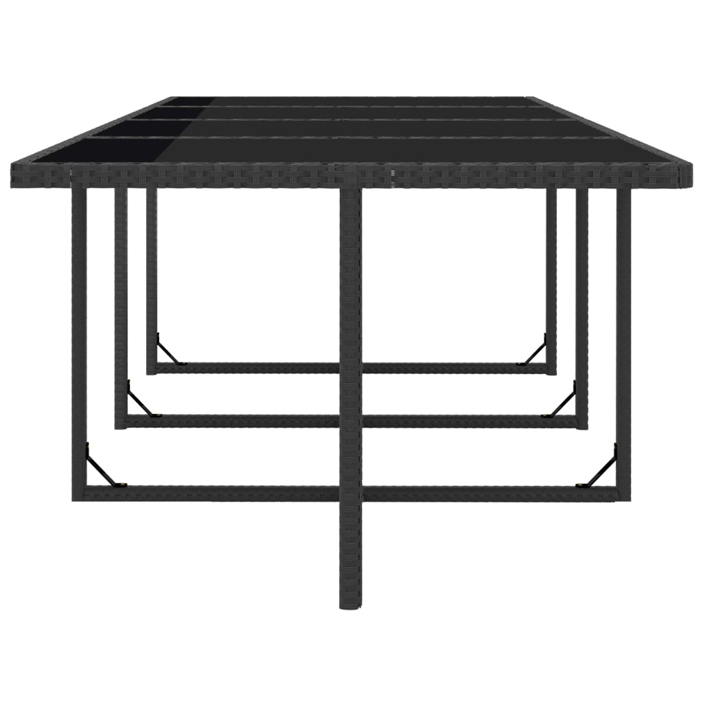 Set mobilier de exterior cu perne, 13 piese, negru, poliratan GartenMobel Dekor