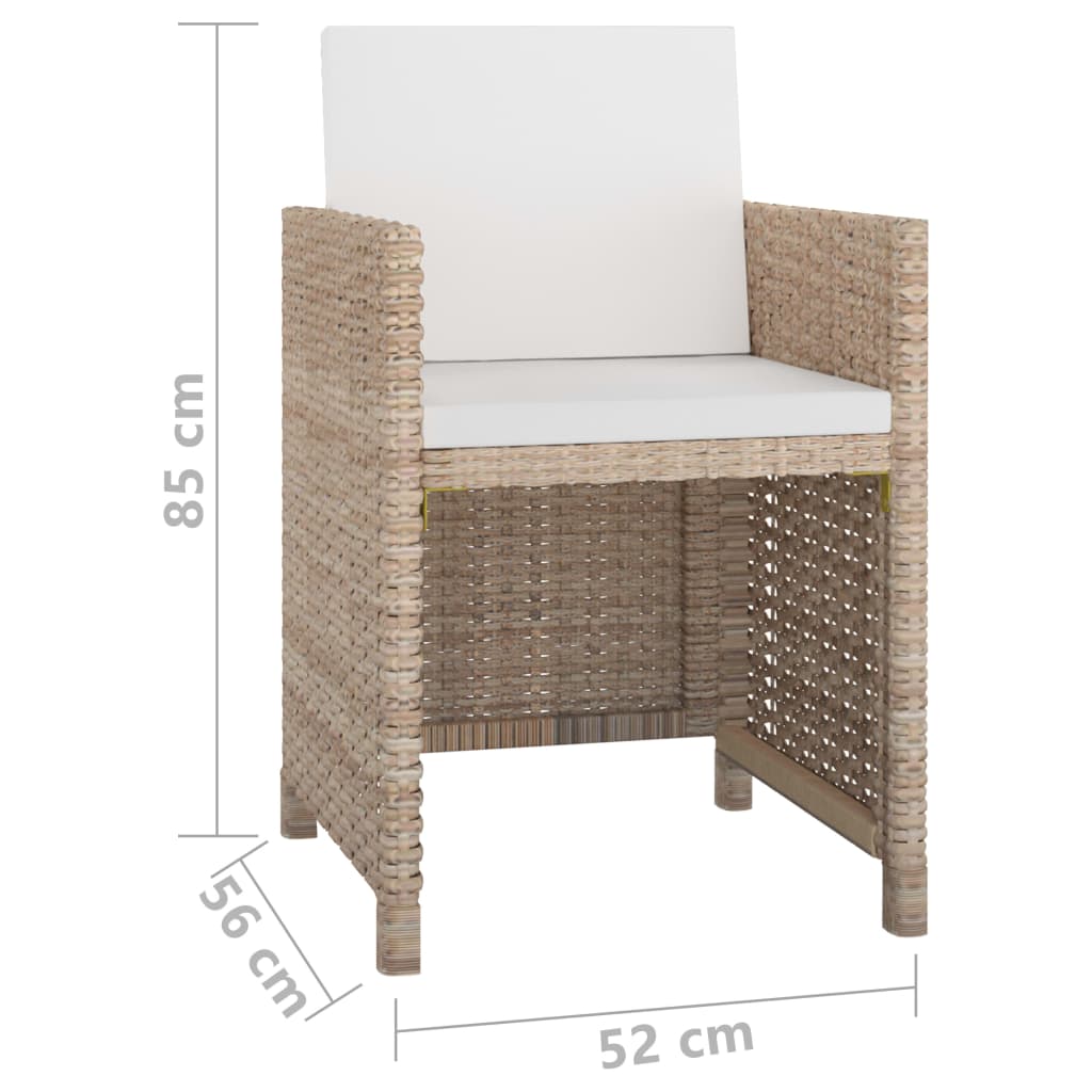 Set mobilier de exterior cu perne, 9 piese, bej, poliratan GartenMobel Dekor