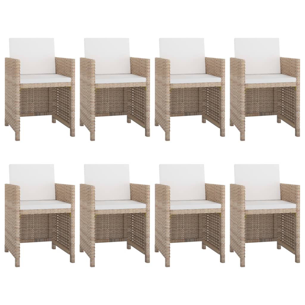 Set mobilier de exterior cu perne, 9 piese, bej, poliratan GartenMobel Dekor