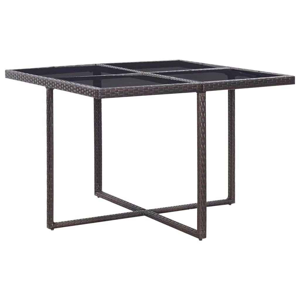 Set mobilier de exterior cu perne, 9 piese, maro, poliratan GartenMobel Dekor