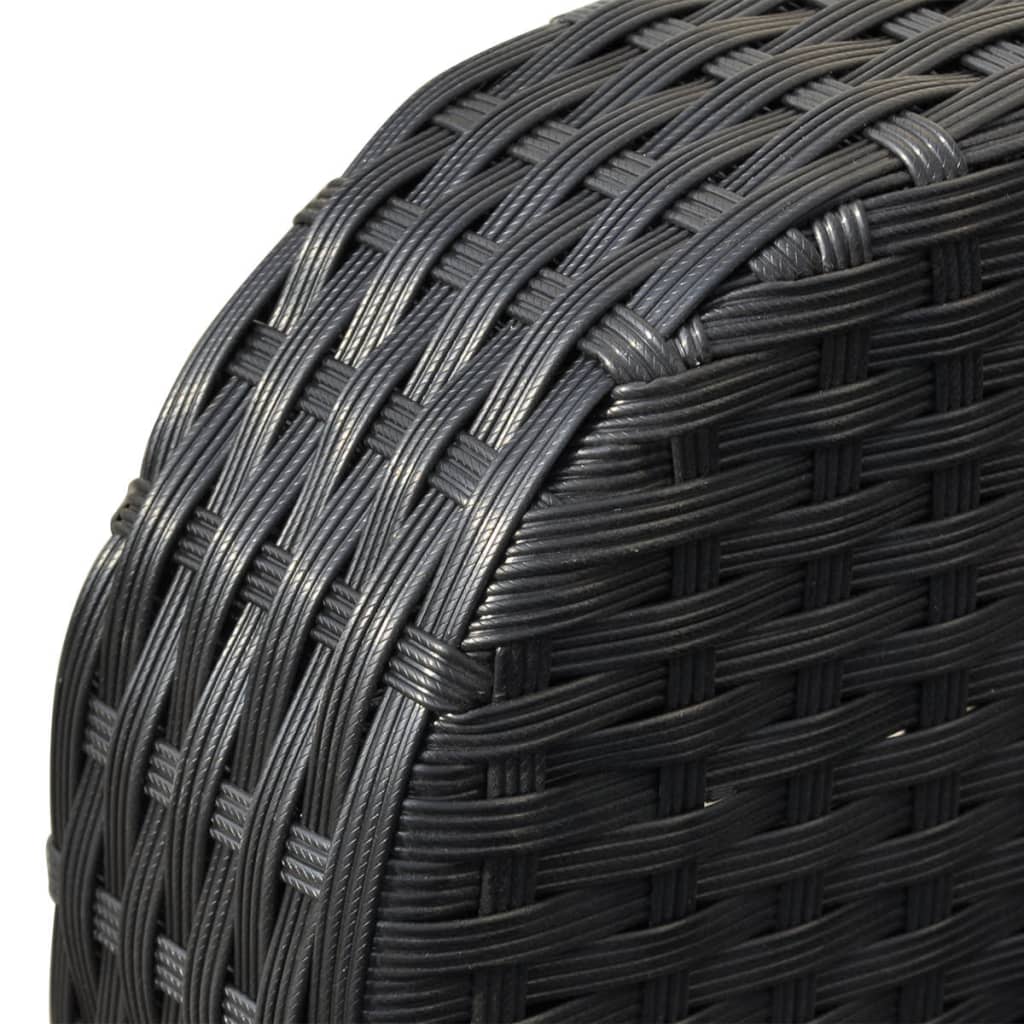 Set mobilier de grădină cu perne, 4 piese, negru, poliratan GartenMobel Dekor