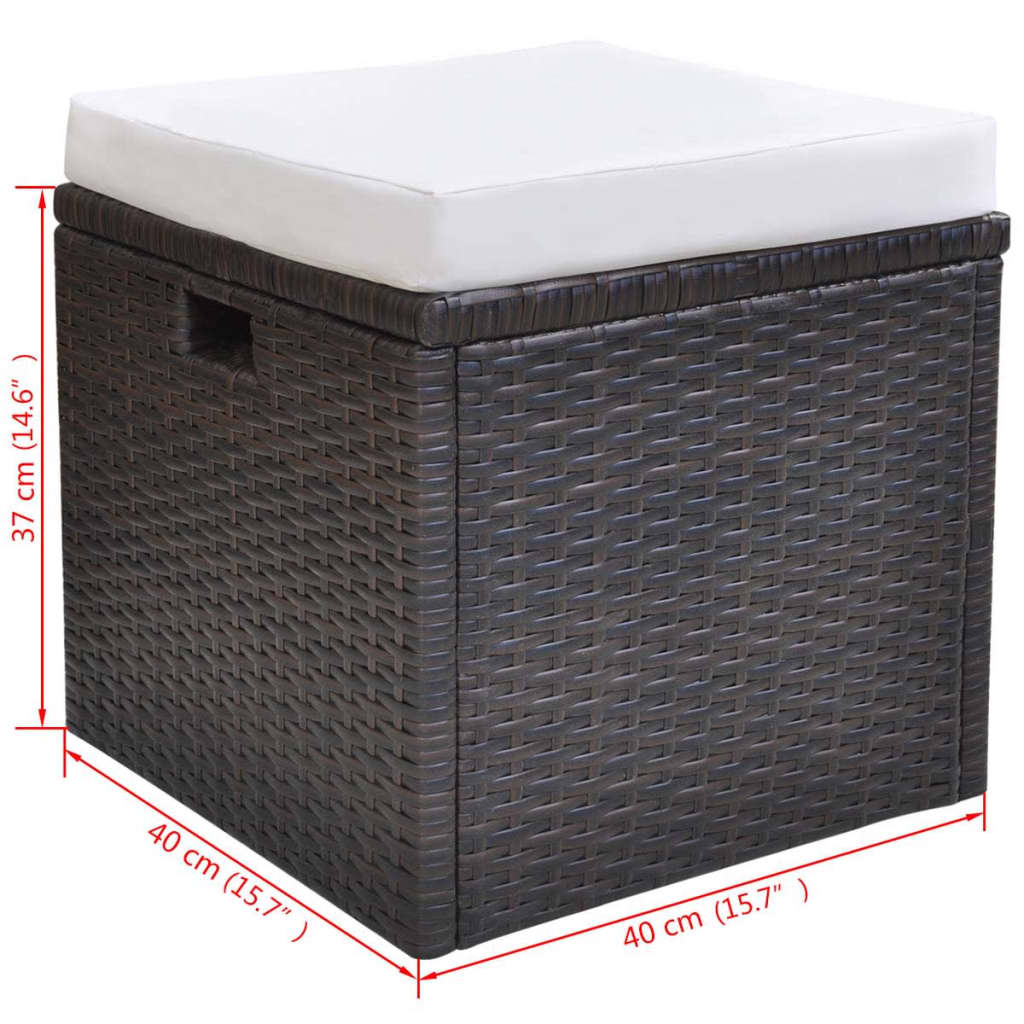 Set mobilier de exterior cu perne, 6 piese, maro, poliratan GartenMobel Dekor