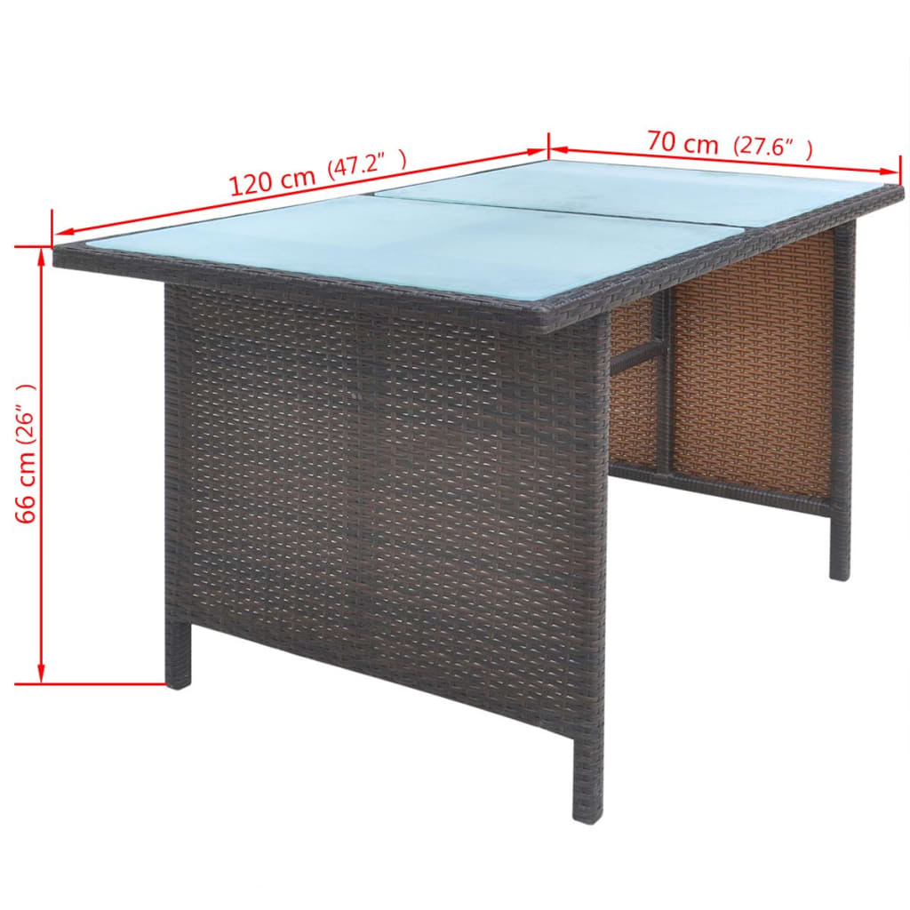 Set mobilier de exterior cu perne, 6 piese, maro, poliratan GartenMobel Dekor