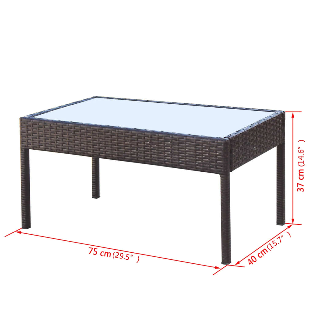 Set mobilier de grădină cu perne, 4 piese, maro, poliratan GartenMobel Dekor