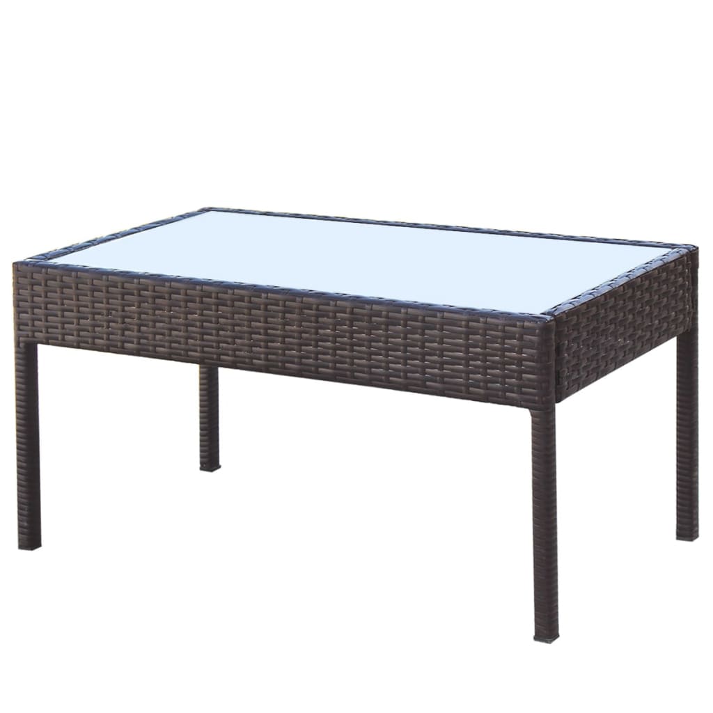 Set mobilier de grădină cu perne, 4 piese, maro, poliratan GartenMobel Dekor