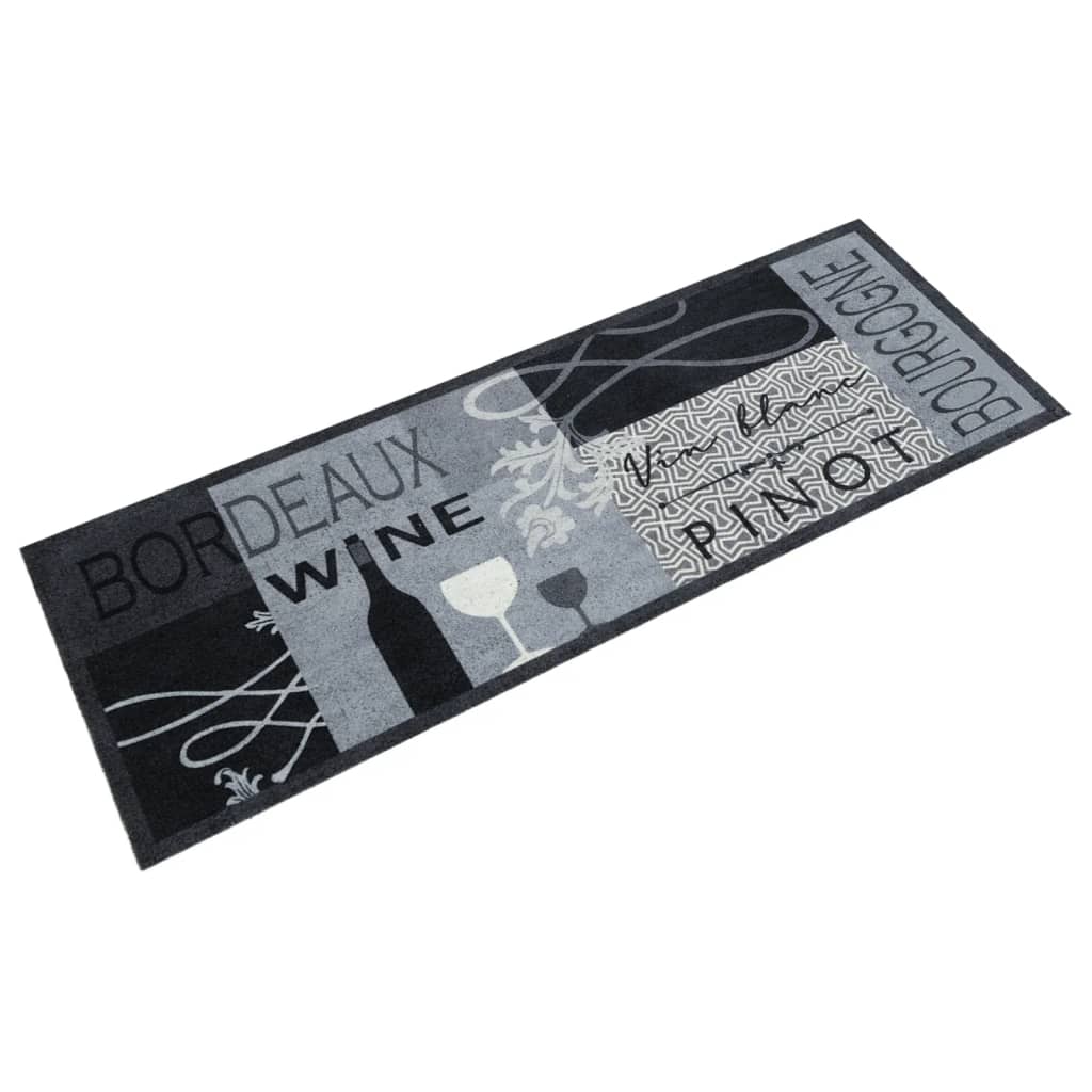Covor de bucătărie lavabil Wine, gri, 45x150 cm, catifea GartenMobel Dekor