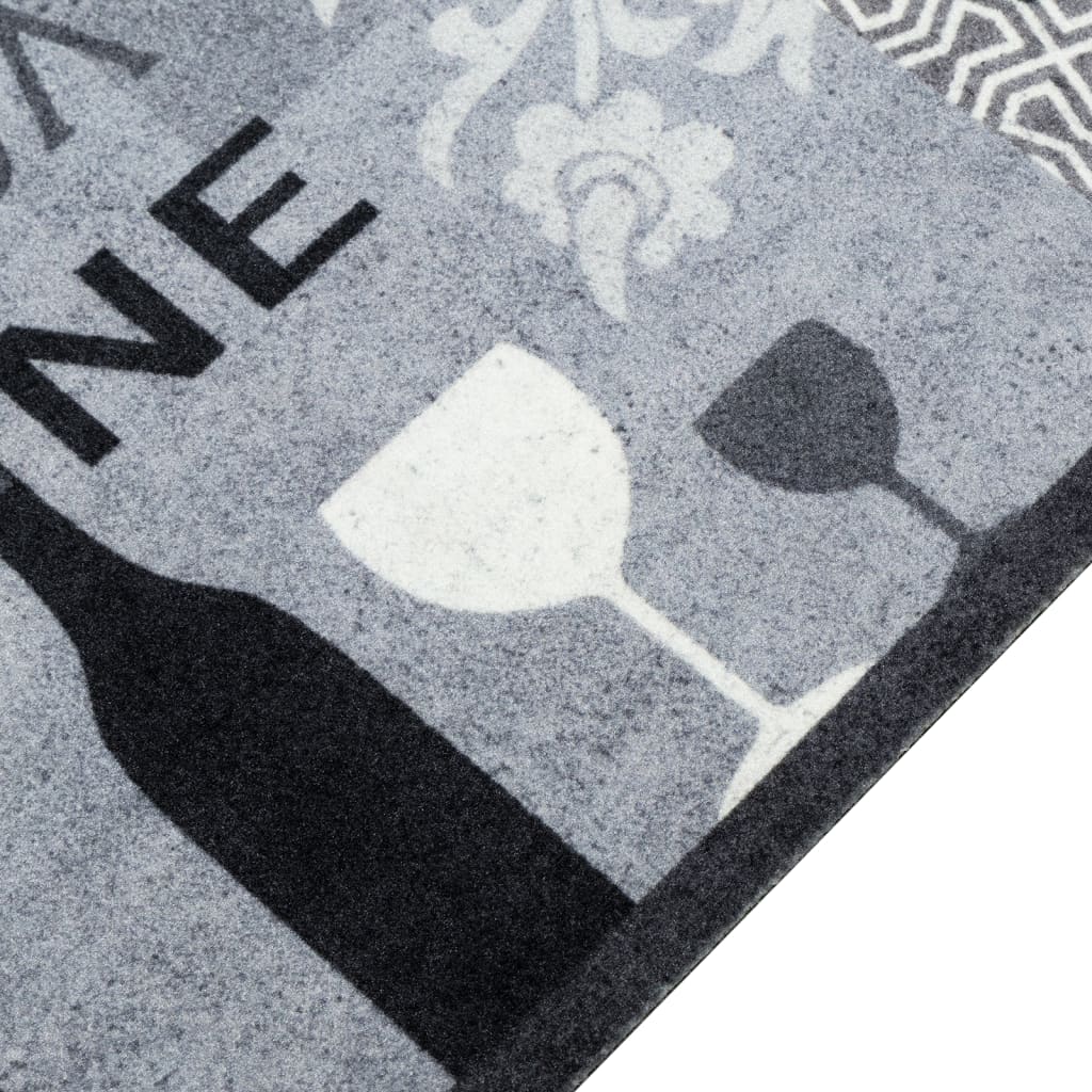 Covor de bucătărie lavabil Wine, gri, 45x150 cm, catifea GartenMobel Dekor