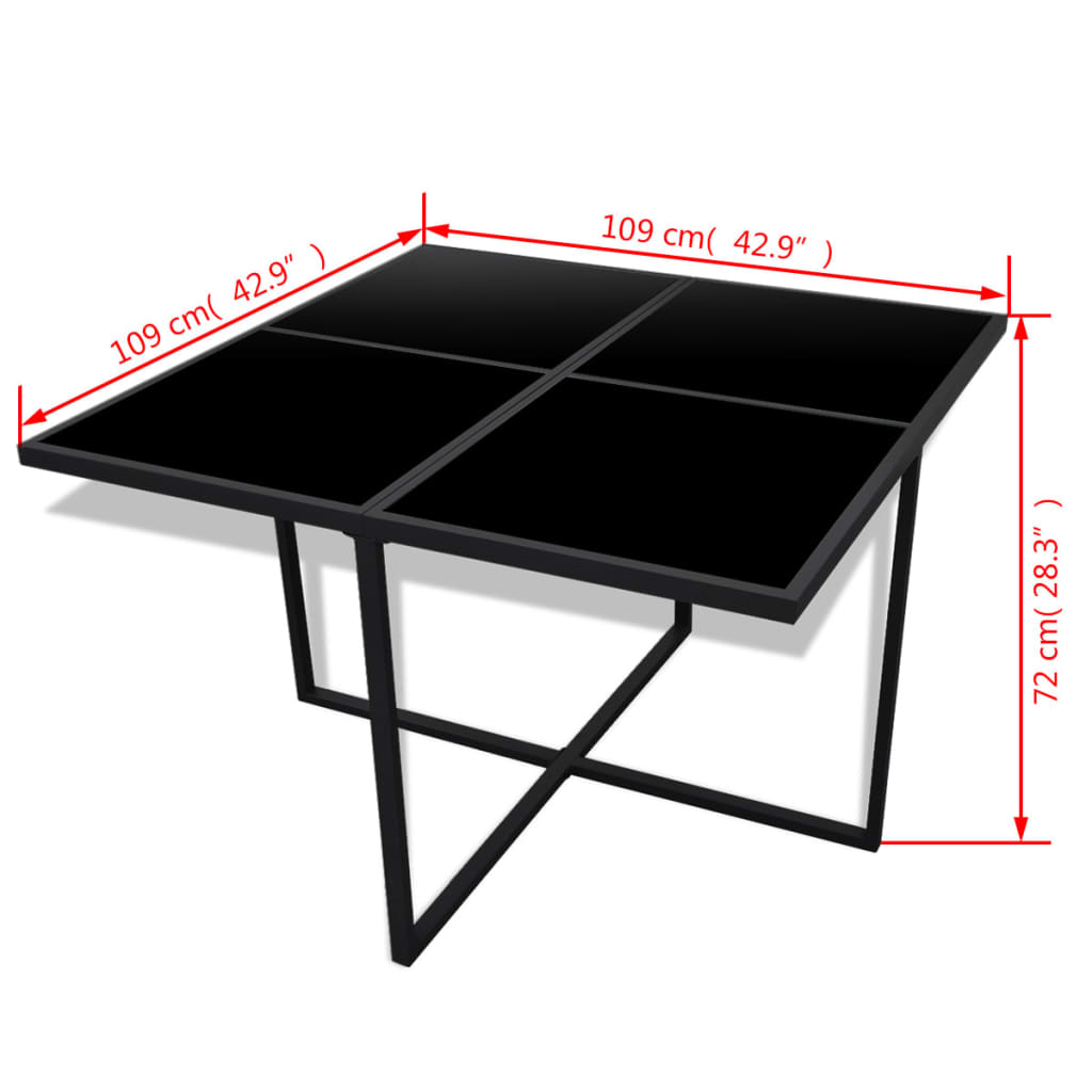 Set mobilier de exterior cu perne, 9 piese, negru, poliratan GartenMobel Dekor