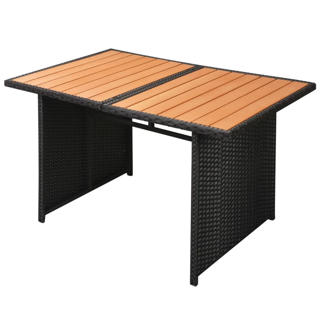 Set mobilier de grădină cu perne, 10 piese, negru, poliratan GartenMobel Dekor