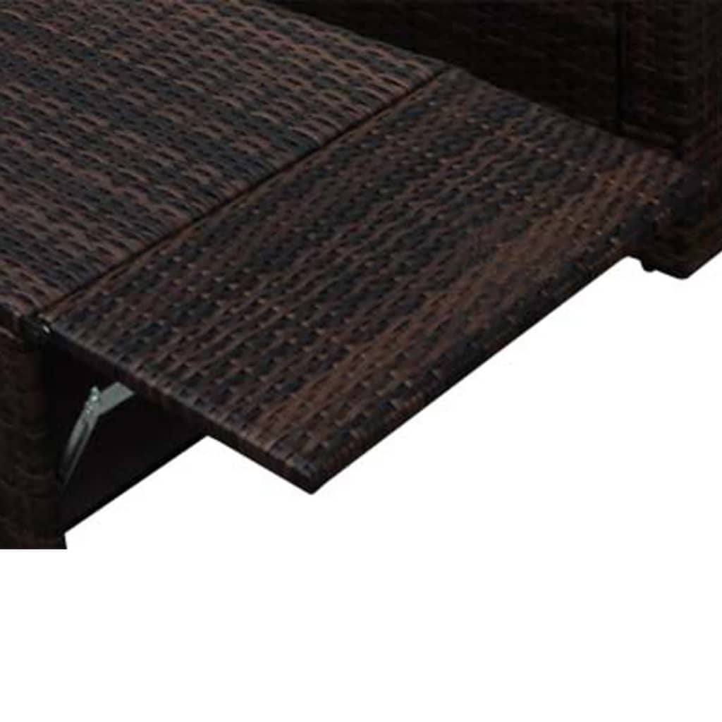 Set mobilier de grădină cu perne, 2 piese, maro, poliratan GartenMobel Dekor