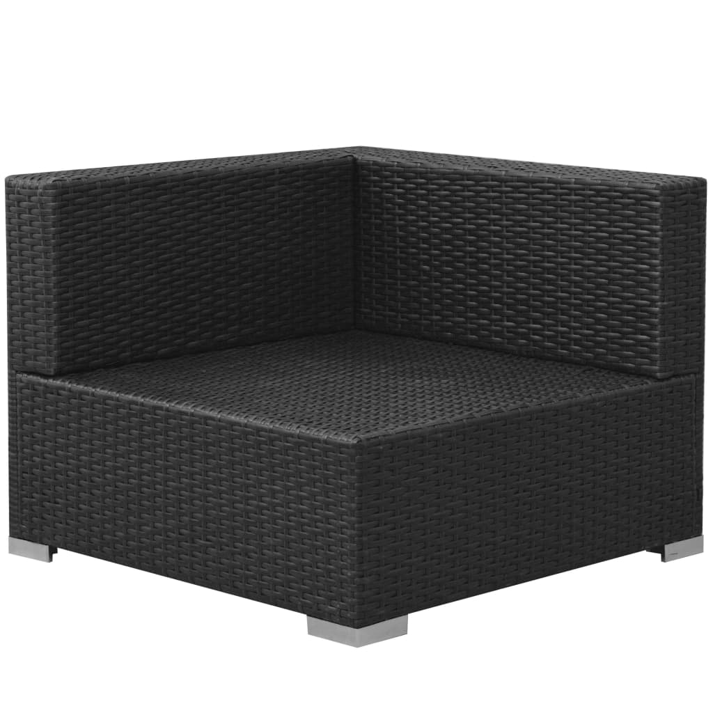 Set mobilier de grădină cu perne, 3 piese, negru, poliratan GartenMobel Dekor