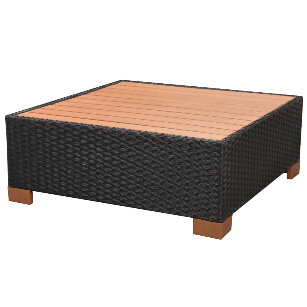 Set mobilier de grădină cu perne, 7 piese, negru, poliratan GartenMobel Dekor