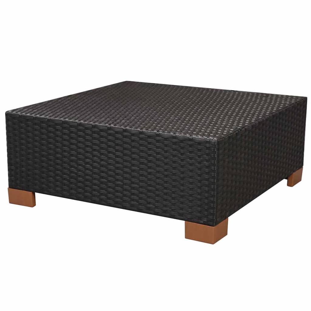 Set mobilier de grădină cu perne, 8 piese, negru, poliratan GartenMobel Dekor