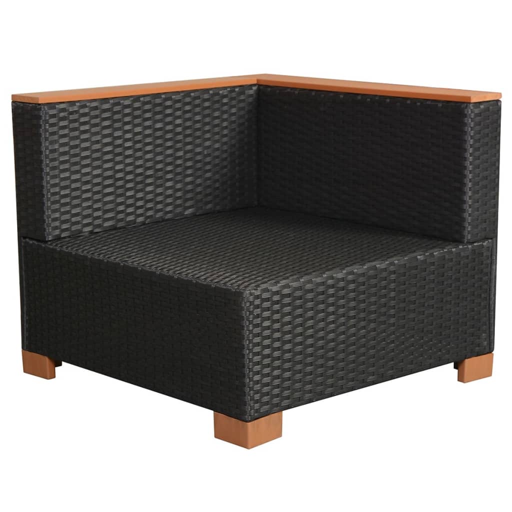 Set mobilier de grădină cu perne, 8 piese, negru, poliratan GartenMobel Dekor