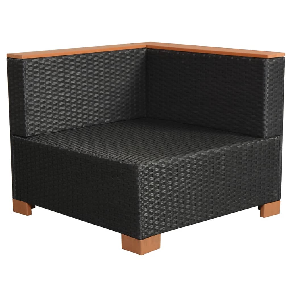 Set mobilier de grădină cu perne, 8 piese, negru, poliratan GartenMobel Dekor