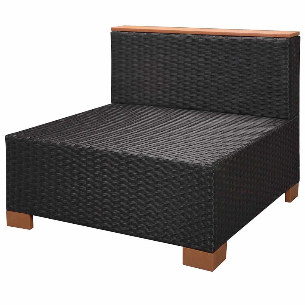 Set mobilier de grădină cu perne, 8 piese, negru, poliratan GartenMobel Dekor
