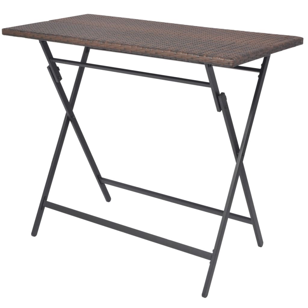 Set mobilier exterior pliabil, 7 piese, maro, oțel, poliratan GartenMobel Dekor