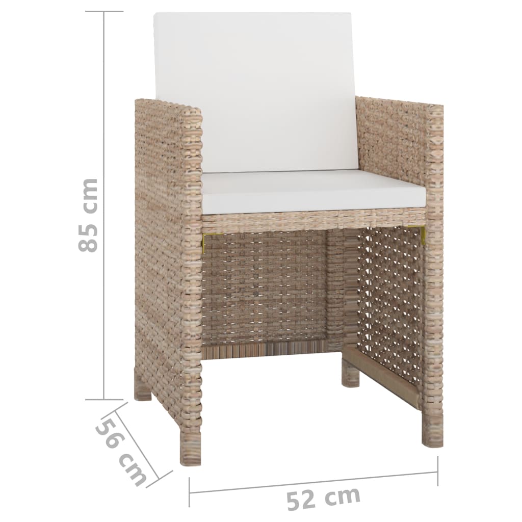 Set mobilier de exterior cu perne, 11 piese, bej, poliratan GartenMobel Dekor