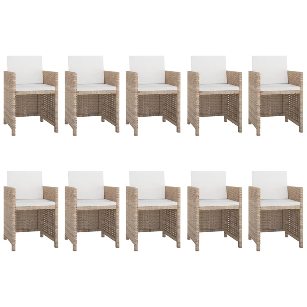 Set mobilier de exterior cu perne, 11 piese, bej, poliratan GartenMobel Dekor