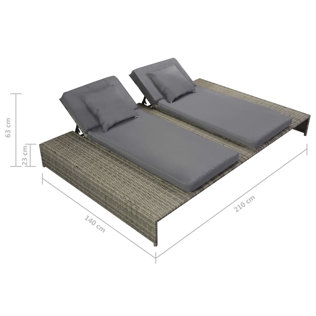 Set mobilier de grădină cu perne, 5 piese, gri, poliratan GartenMobel Dekor