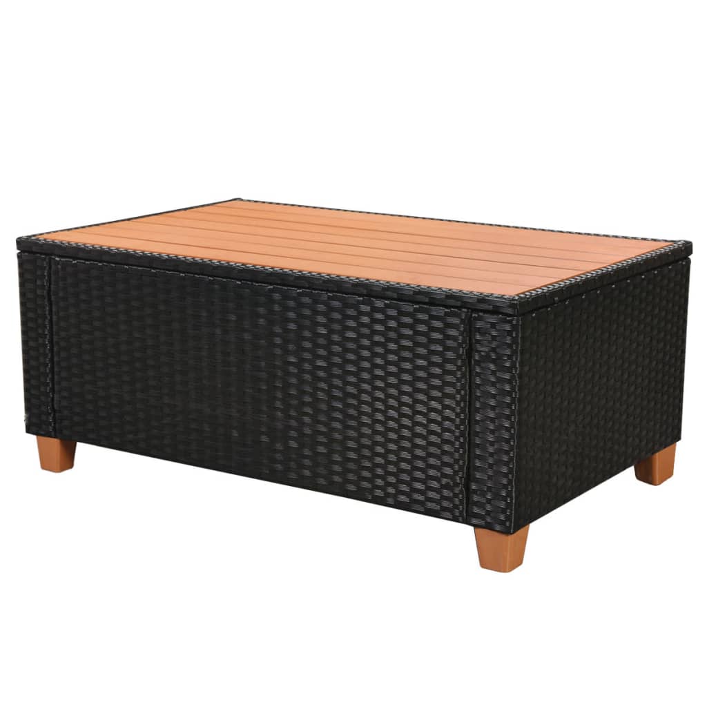 Set mobilier de grădină cu perne, 5 piese, negru, poliratan GartenMobel Dekor