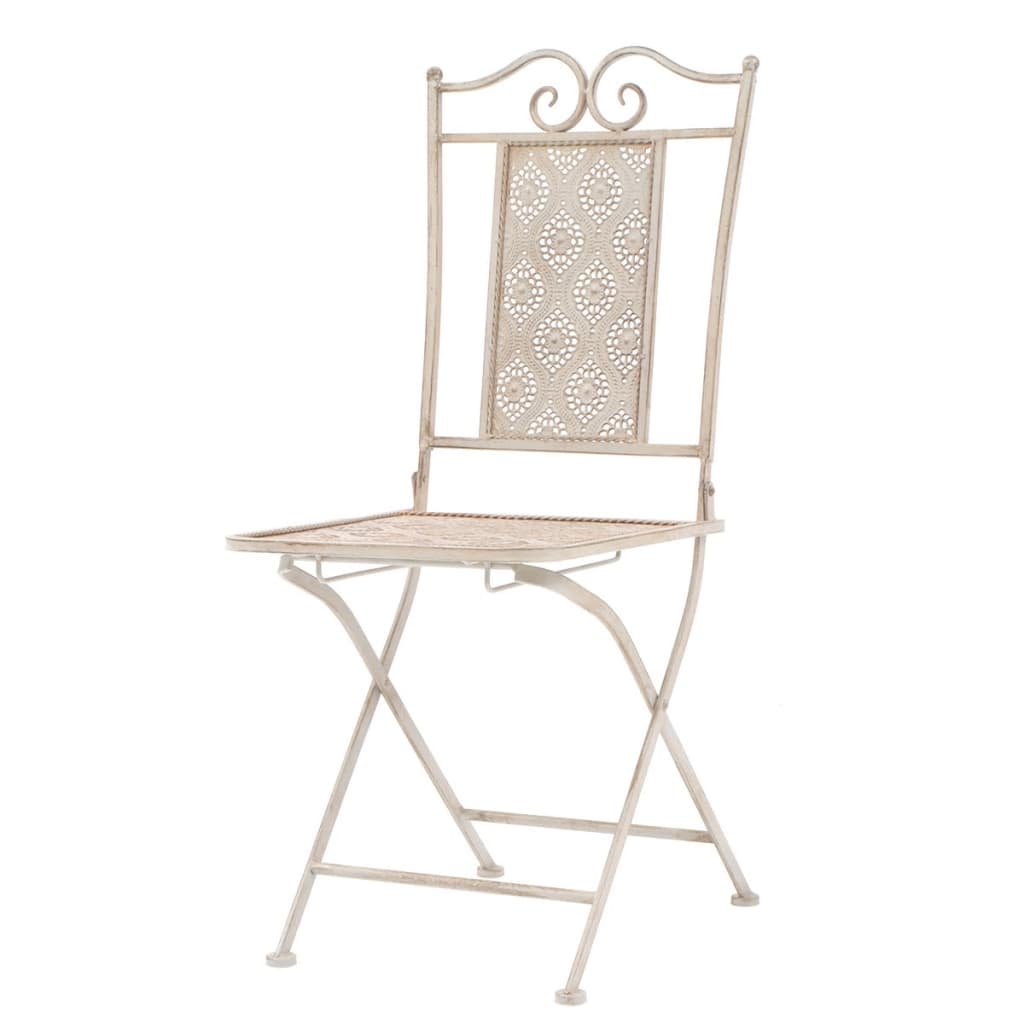 Set mobilier de bistro, 3 piese, alb, oțel GartenMobel Dekor