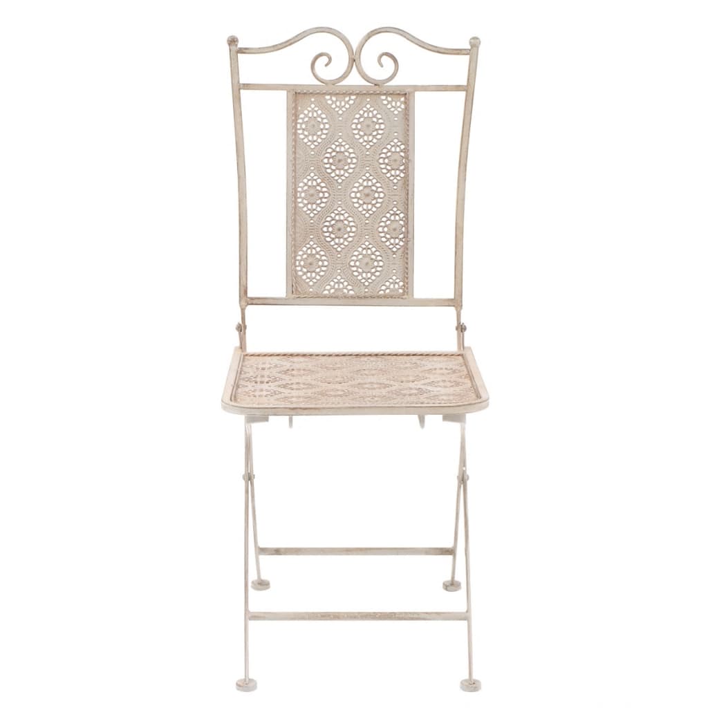 Set mobilier de bistro, 3 piese, alb, oțel GartenMobel Dekor