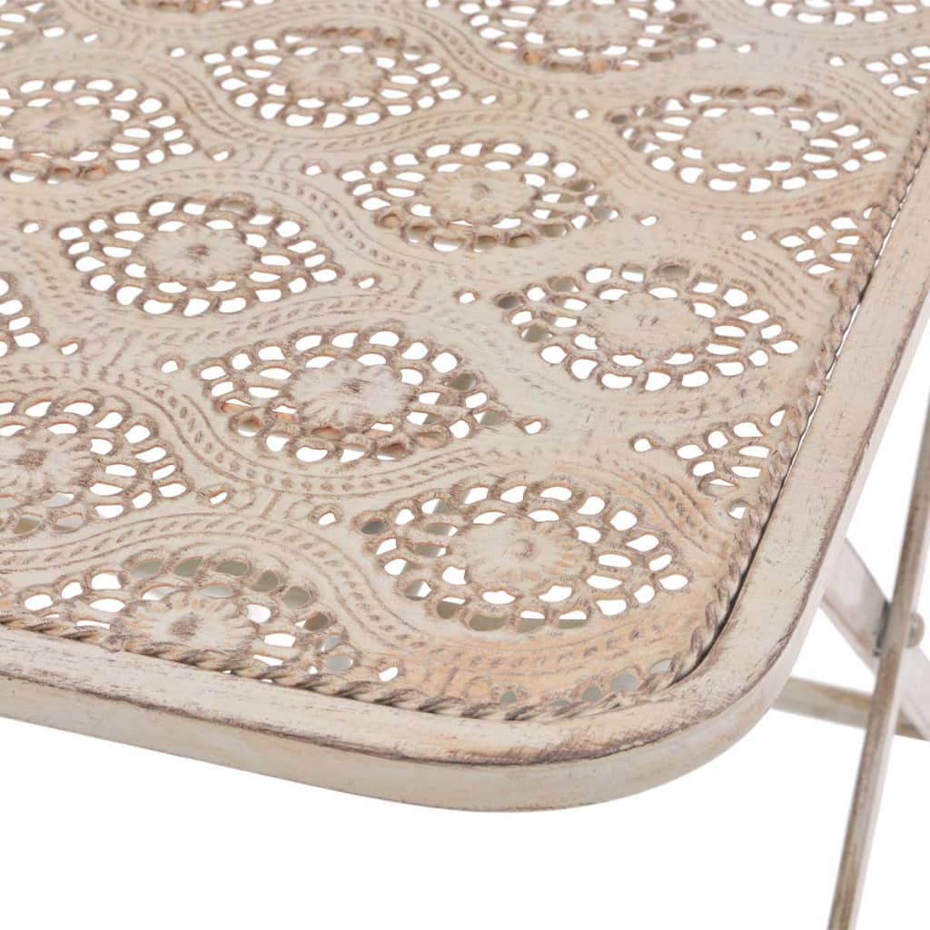 Set mobilier de bistro, 3 piese, alb, oțel GartenMobel Dekor