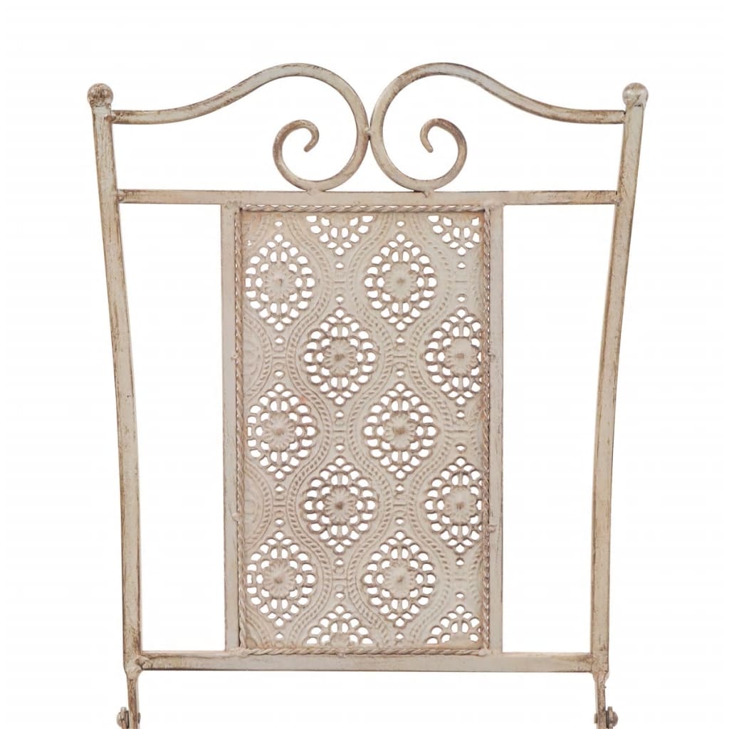 Set mobilier de bistro, 3 piese, alb, oțel GartenMobel Dekor