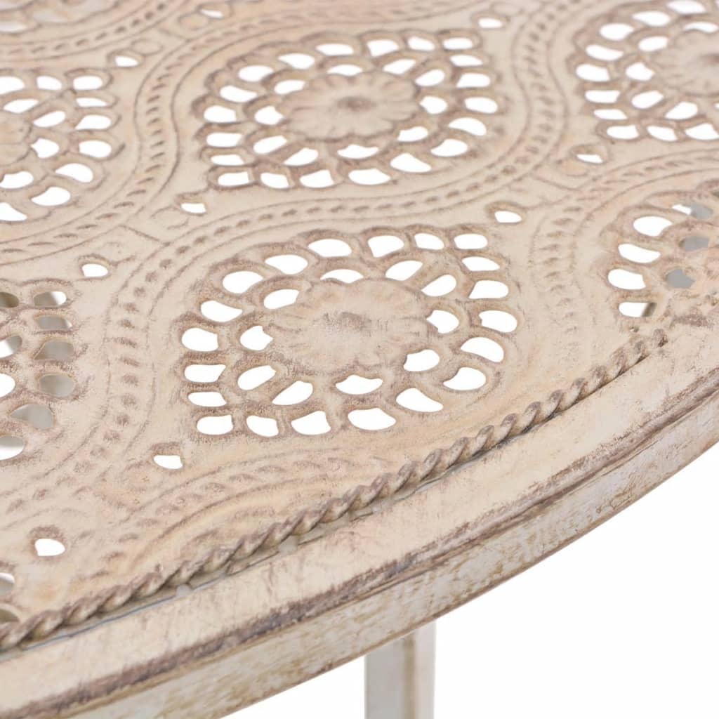 Set mobilier de bistro, 3 piese, alb, oțel GartenMobel Dekor