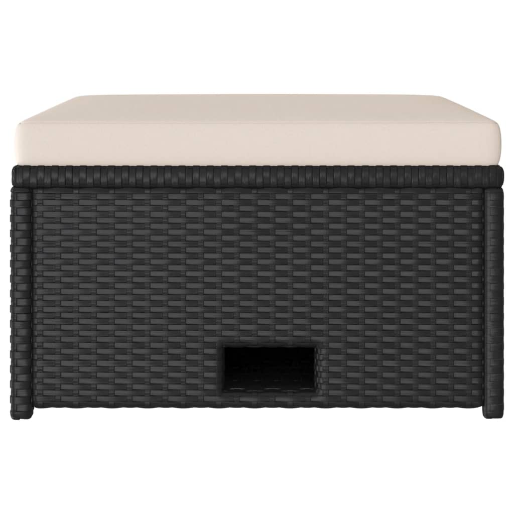 Set mobilier de grădină cu perne, 4 piese, negru, poliratan GartenMobel Dekor