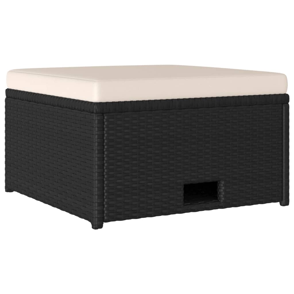 Set mobilier de grădină cu perne, 4 piese, negru, poliratan GartenMobel Dekor