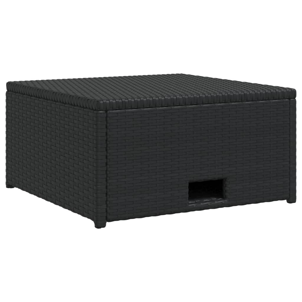 Set mobilier de grădină cu perne, 4 piese, negru, poliratan GartenMobel Dekor